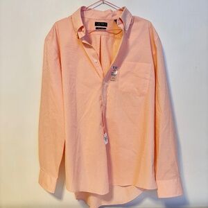 Ralph Lauren Button Down Long Sleeve Dress Shirt Orange 16.5 Neck 34-35 Sleeve